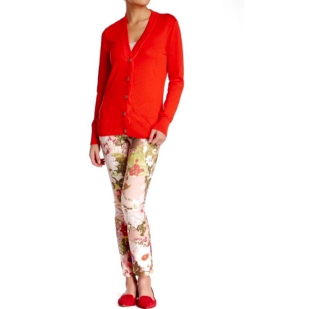 Tory Burch Multicolored Floral Ankle Skinny Jeans